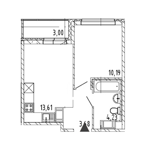 1-комнатная квартира 31.71 м², 15/17 эт., ЖК «Новые горизонты 2»